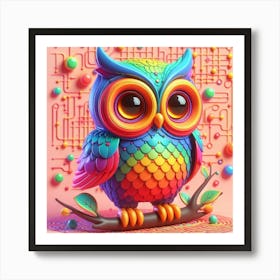 Rainbow Owl Art Print