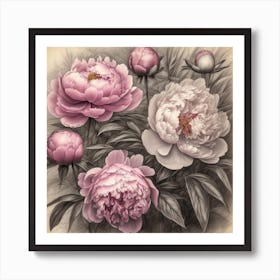 Mass Plantings Of Peonies 14 Art Print