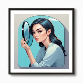 Graphic Design Mirror Girl Art 2 Art Print