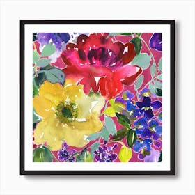 Floral Watercolor Painting Poster