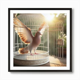 Dove In A Cage 1 Art Print