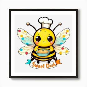 Sweet Dish And Honey Bee 1 Art Print