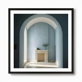 Room With A Fireplace Art Print