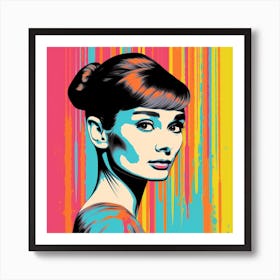 Portrait Of Audrey Hepburn - Andy Warhol Style3 Art Print