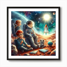 Kids in space Art Print