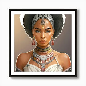 Firefly Beautiful Africanpowerful Queen Warrior Dressed In A Classic And Chic African Loincloth For (3) Art Print