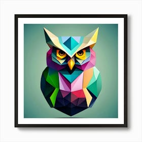 Polygonal Owl 4 Art Print