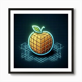 Apple On A Grid Art Print