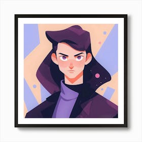 Boy With Purple Hair Art Print