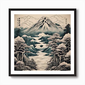 Japanese Landscape Painting Art Print