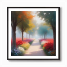 Path Of Flowers Art Print