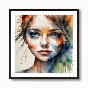 Watercolor Of A Girl 25 Art Print