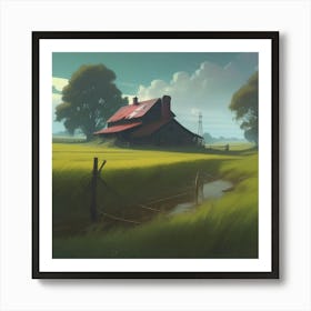 Barn In The Countryside 4 Art Print