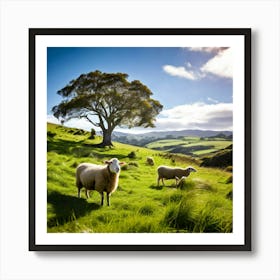 Grass Plant Day Scenic Tour Tourism Rural Green Farm Auckland Cute New Background Scener (10) Art Print