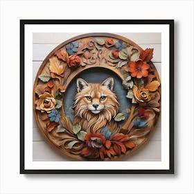 Fox In A Wreath Art Print