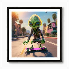 Alien Skate 16 Art Print