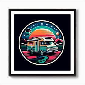 Retro Camper Van Art Print