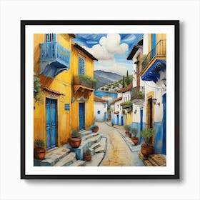 Greece Street Art Print