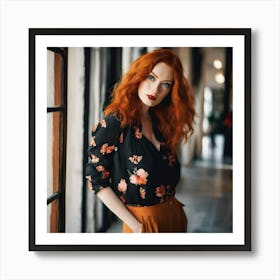 Redhead Woman 1 Art Print