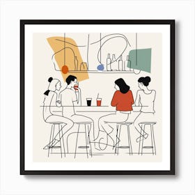 People At A Bar Art Print