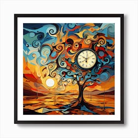 Clock In The Tree 1 Art Print