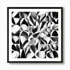 Black and White Abstract Art 4 Art Print