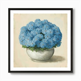 Blue Chrysanthemums Art Print