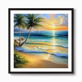 Sunset At The Beach 83 Art Print