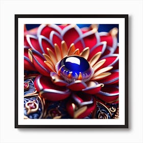 Flower in red Art Print