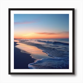 Beach Sunset and Waves Art Print