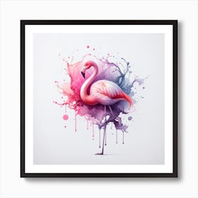 Watercolor Flamingo 2 Art Print