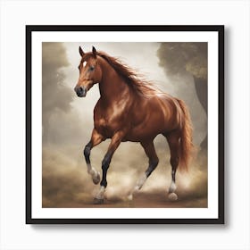 0 Elegant Horse A Beautiful Chestnut Horse Esrgan V1 X2plus Poster