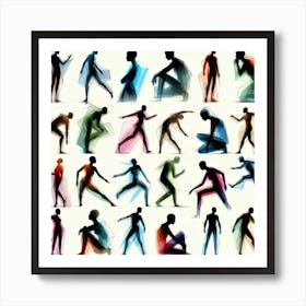 Silhouettes Of People Art Print