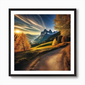 Sunset In The Dolomites Art Print