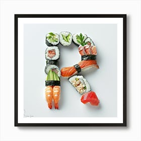 Sushi Letter R Art Print