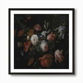 A Garland Of Flowers By Abraham Mignon Art Print