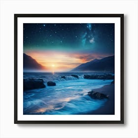 Sunrise Over The Ocean Art Print