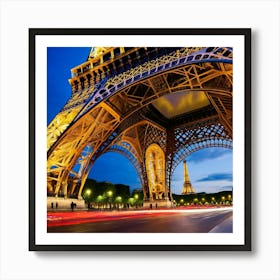 Eiffel Tower At Dusk Art Print