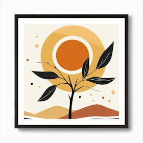 Sun And A Tree Art Print