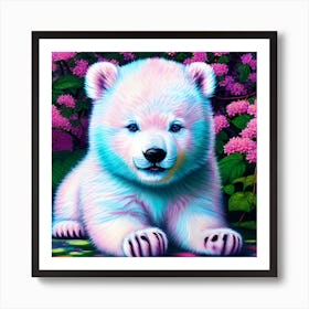 Polar Bear pastels Art Print