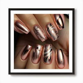 Rose Gold Nails 4 Art Print