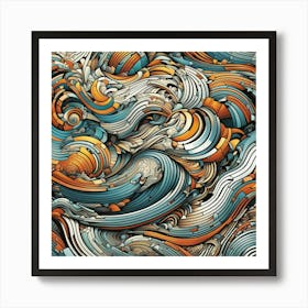 Abstract Wave Painting Art Print