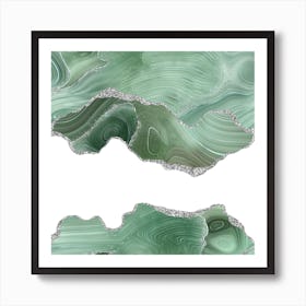 Sage & Silver Agate Texture 06 Art Print