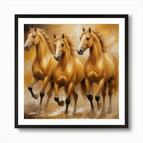 Three Horses Running 6 Art Print