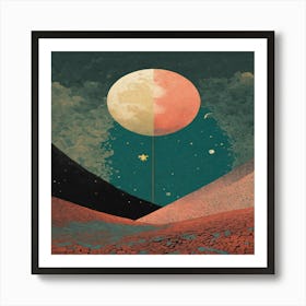 Moon And Stars Art Print