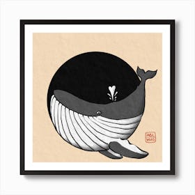 Loving whale Art Print