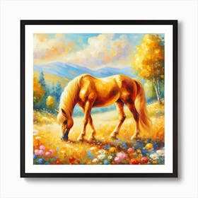 Gold Horse Art Print