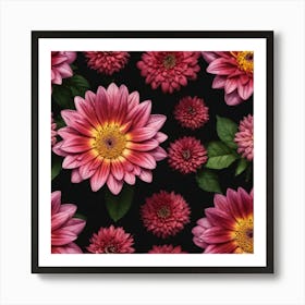 Pink Dahlias 2 Art Print