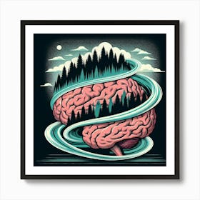 Brain Trees Forest Art Print