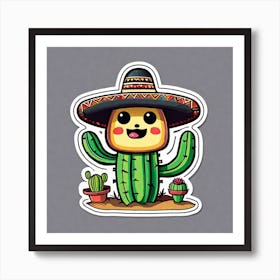 Cactus Sticker 10 Art Print